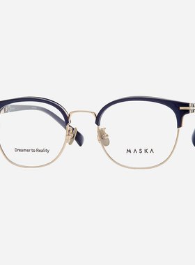 韩国MASKA眼镜框男女款眉线框纯钛超轻全框大脸眼镜架FREE BASIL
