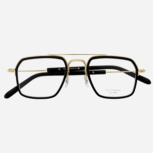 130P 日本MASUNAGA增永眼镜框超轻纯钛飞行员大脸男近视眼镜架GMS