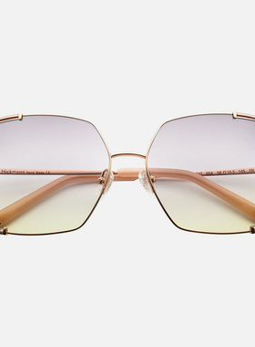 Hickmann海歌漫墨镜女高级感渐变全框大脸显瘦方形浅色太阳镜3047