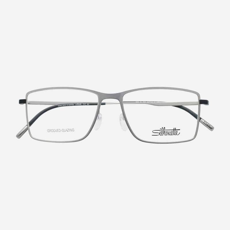 诗乐眼镜架无螺丝商务斯文银色纯钛超轻方形大脸全框眼镜框男5533