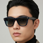 日本Chiyoko手工墨镜男女高级感方框浅色时尚 粗框大脸太阳镜1090