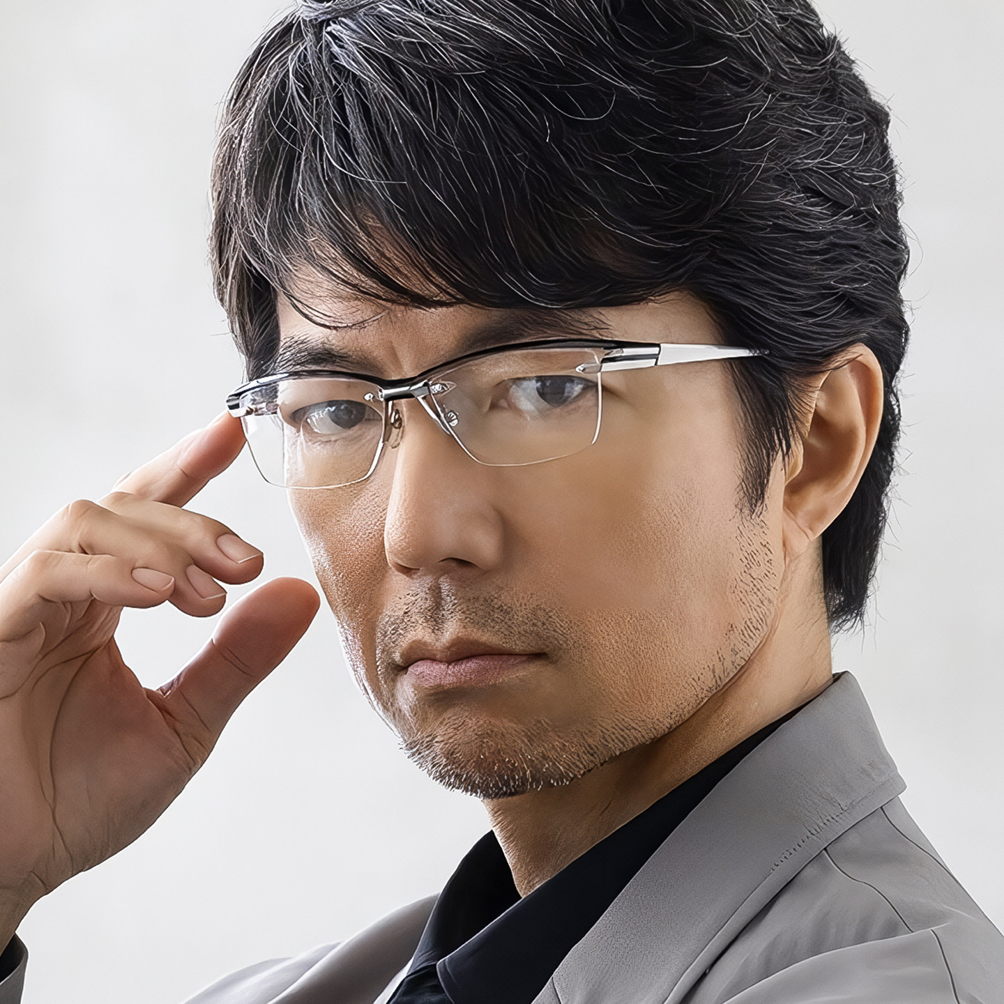 日本MASAKI松岛正树眼镜框男士款半框仲村亨同款纯钛眼镜架MF1315