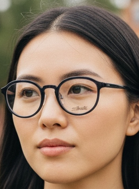 诗乐纯钛无螺丝眼镜框复古超轻圆框小脸男女款近视眼镜架SPX2982
