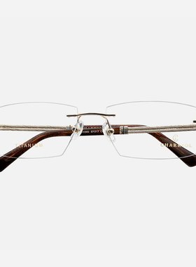 charriol夏利豪金边眼镜框男近视可配无框斯文大脸银色眼镜架1040