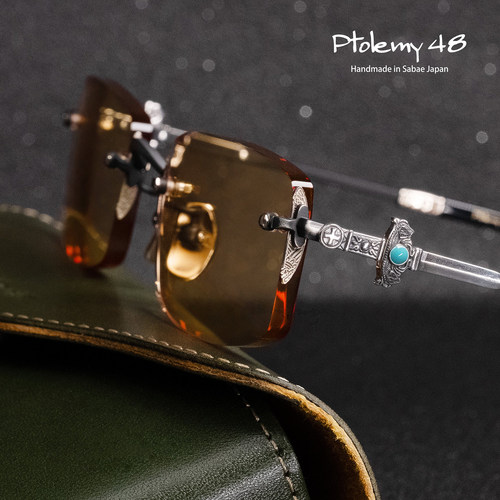 Ptolemy48/手工复古无框方形眼镜