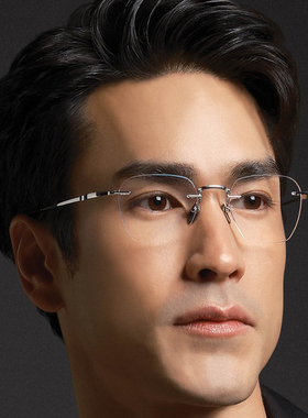 日本Charmant夏蒙眼镜框Z钛无框金丝商务男士近视超轻眼镜架27083