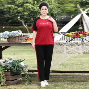 女夏季2024新款潮短袖宽松两件套洋气夏装时尚运动套装休闲T恤