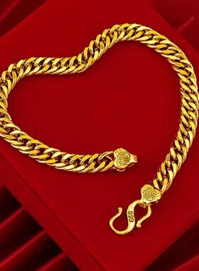 越南沙金手链男士坦克链