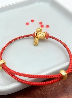 铜合金手链 马年时尚手绳可调节手链DIY钢丝绳本命年情侣红绳L999