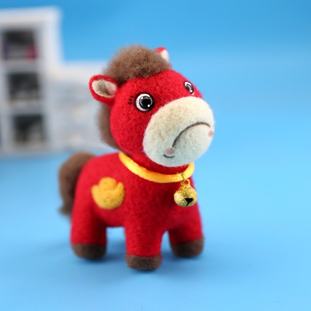 羊毛毡戳戳乐打发时间手工DIY2026马年吉祥物哭哭马公仔小马玩偶,居家布艺,缝纫DIY材料套装,淘宝优惠券,粉丝福利购,淘宝优惠卷