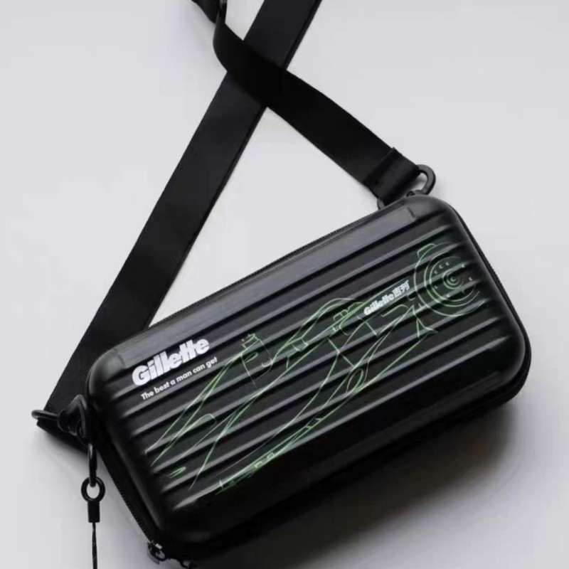 吉列赛车洗漱包 男式行李箱造型收纳包 带肩带斜挎包 wash bag