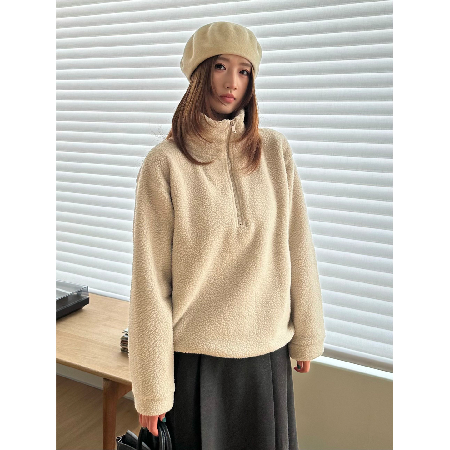 半拉链卫衣女春秋2025新款