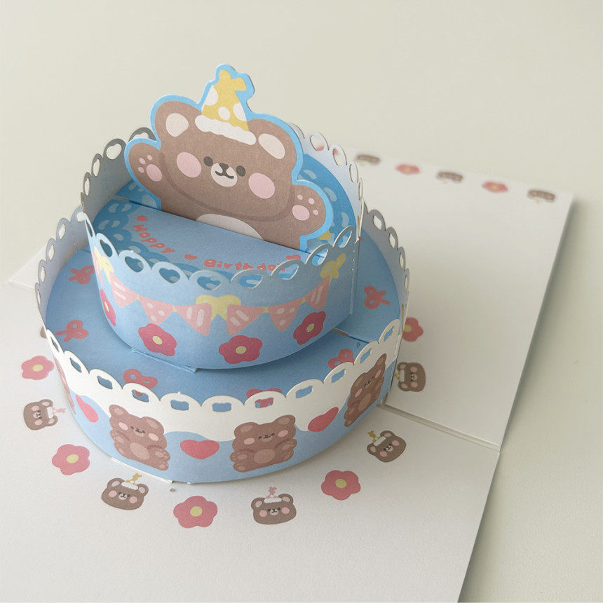 韩国ins生日蛋糕卡通创意纪念生日礼物3d祝福卡片带信封立体贺卡,节庆用品/礼品,贺卡/卡片,淘宝优惠券,粉丝福利购,淘宝优惠卷