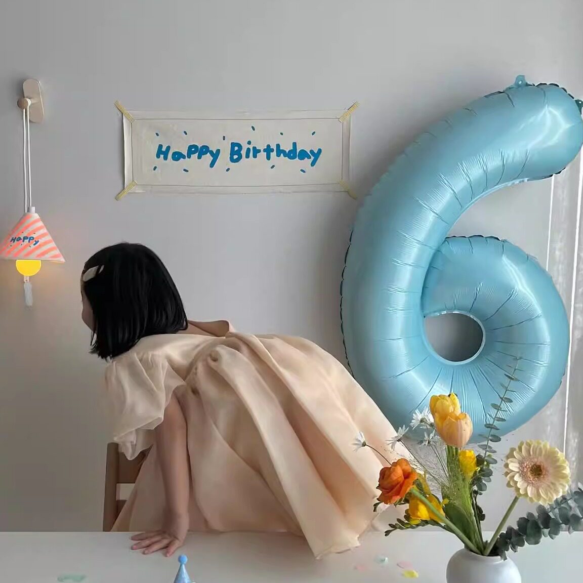 ins风韩国可爱宝宝生日帽周岁派对装饰成人拍照道具海报挂布用品