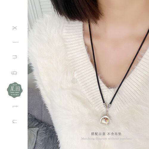 男女佛牌链手工925银项链挂链唐卡挂绳防汗吊坠绳子玉翡翠毛衣链 - 封面