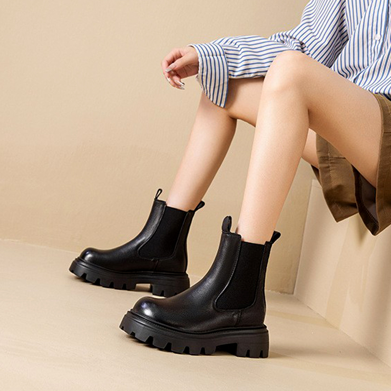 英伦风真皮增高6CM切尔西靴