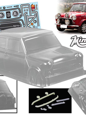 1/10油电房RC 漂移模型 PC透明车壳 TeamC 迷你Mini Cooper 1300
