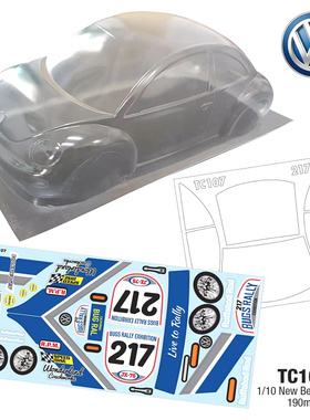 1/10油电房RC漂移模型 PC透明车壳 TeamC 大众 甲壳虫 New Beetle