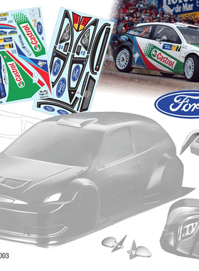 1/10油电房RC 模型 PC透明车壳 TeamC 福特Focus福克斯 WRC 拉力