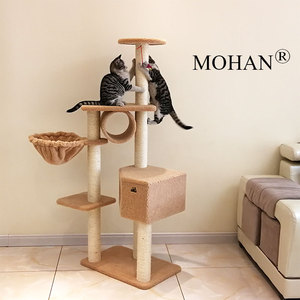 墨菡猫爬架羊羔绒豪华猫窝吊床钻筒猫玩具攀爬跳跃踏板猫抓板猫屋