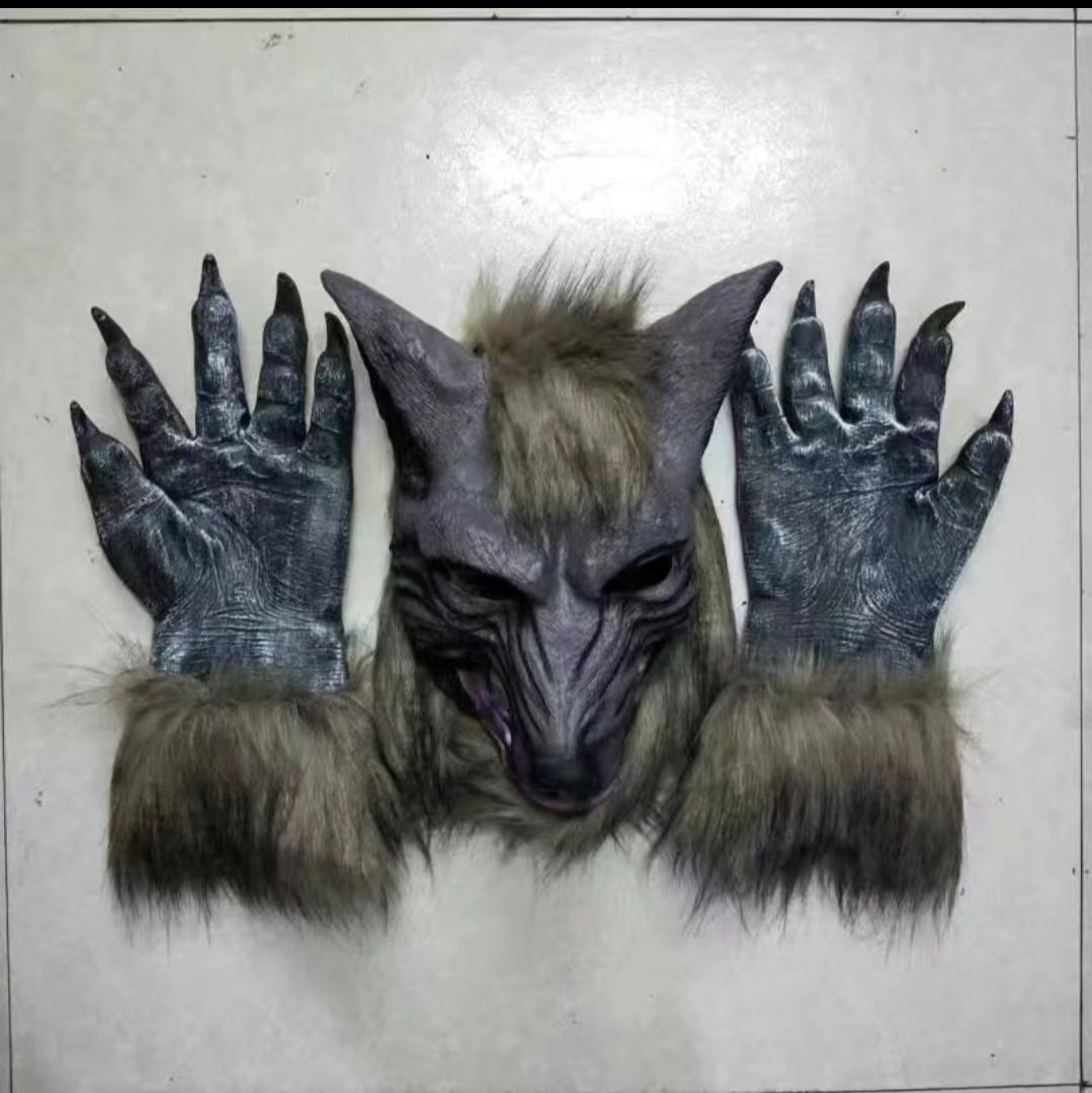 狼人杀面具生日搞怪面具狼头万圣节恐怖吓人鬼脸头套学儿童演出道