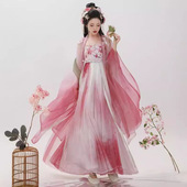 成人汉服原创 齐胸襦裙春夏超仙 衫 拽妃 唐制诃子裙绣花大袖