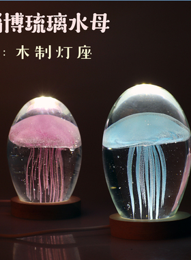 琉璃淄博特产夜光水母礼物