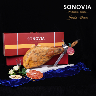 西班牙火腿 送礼 索诺维Sonovia伊比利亚橡木果黑猪带骨后腿整腿