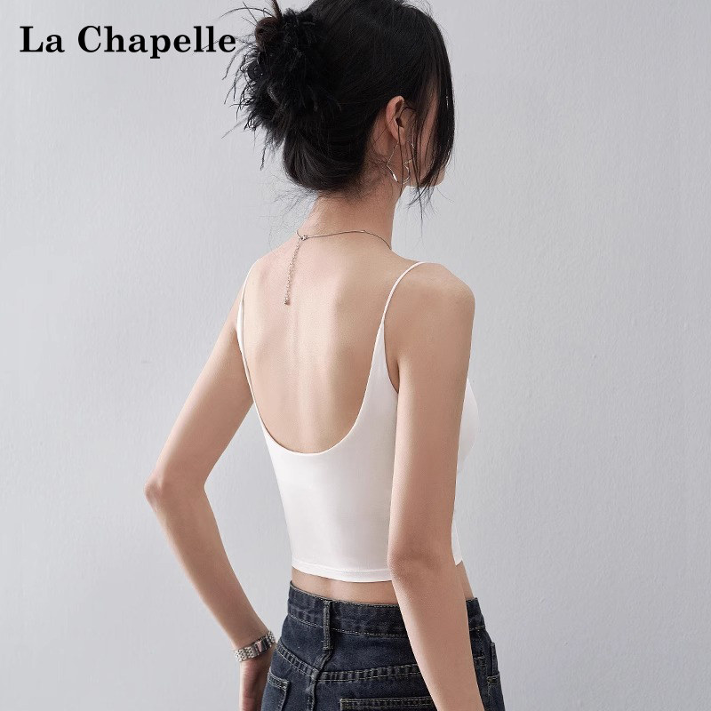拉夏贝尔白色小吊带背心女内搭文胸一体带胸垫抹胸上衣美背打底衫,女装/女士精品,背心吊带,淘宝优惠券,粉丝福利购,淘宝优惠卷