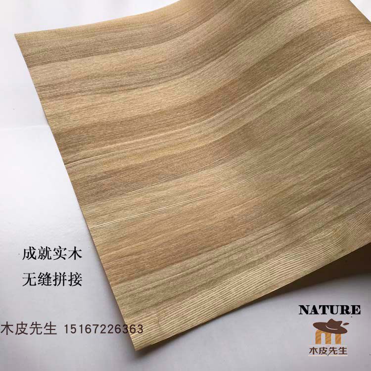不忌讳纹理不重复 原木无缝拼接水曲柳直纹 加宽自然木皮
