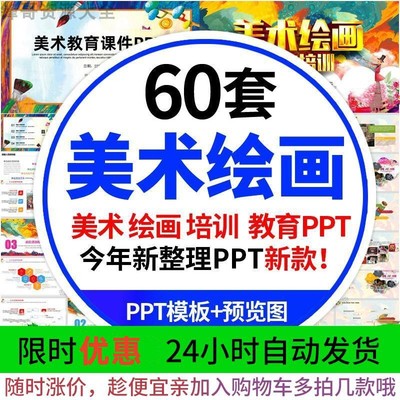 少儿美术绘画培训课件创意ppt模板教案 小学生幼儿园招生培训素材