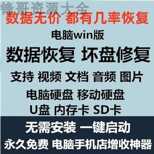 U盘内存卡电脑移动硬盘SD卡手机数据恢复U盘内存SD卡低格修复工具