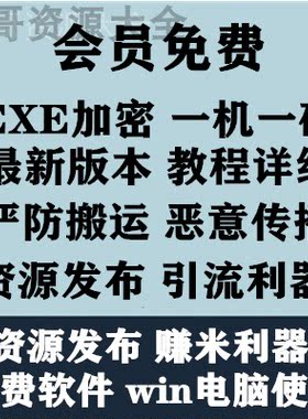 EXE应用程序加密软件|一机一码|防搬运传播|资源发布引流最新版本