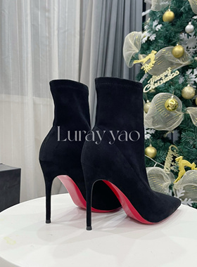 限时折扣！进口羊京绒尖头细跟高跟鞋