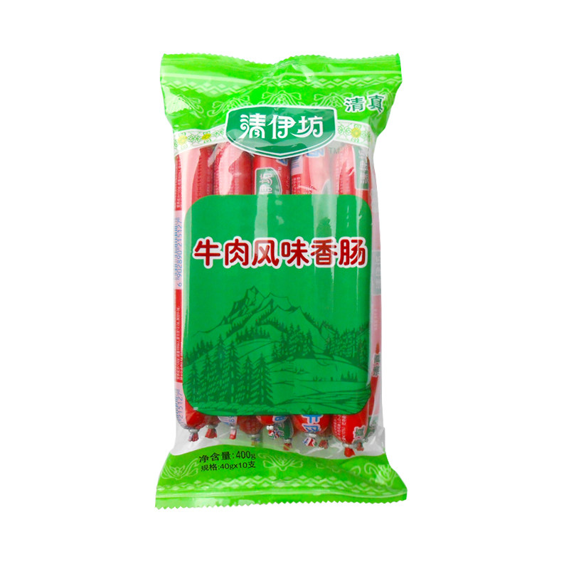 清真食品 双汇清伊坊牛肉风味香肠袋装400g清真食品牛肉风味肠