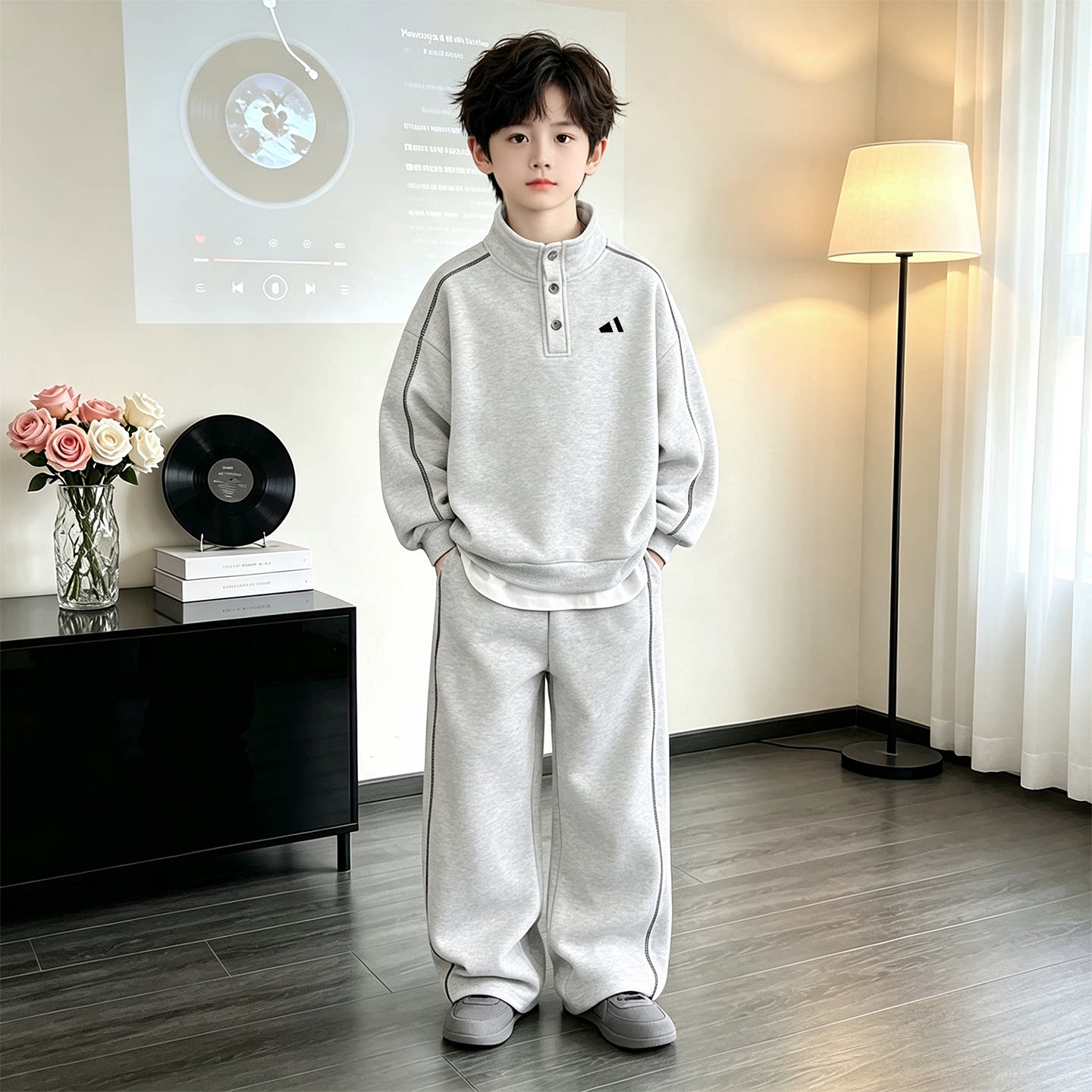 奥莱专柜儿童套装男童春秋季2026新款运动服男孩帅气卫衣两件套潮