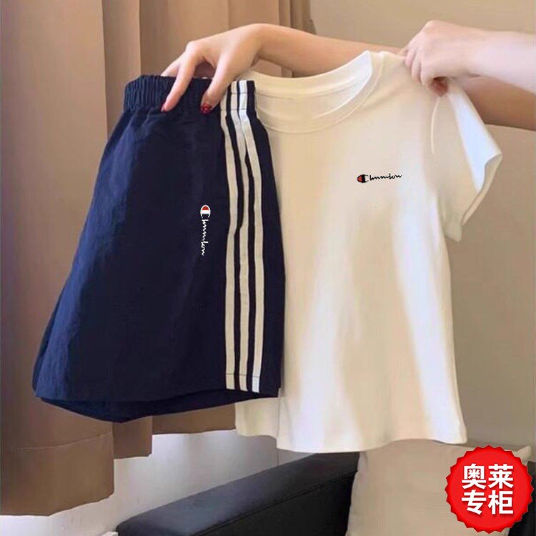 奥莱专柜休闲运动套装女夏季2026年新款美式夏装纯棉短袖速干短裤
