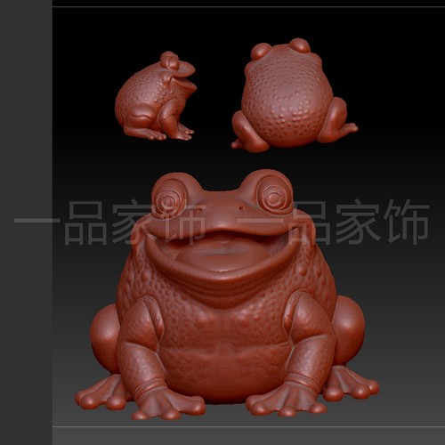 3大嘴癞蛤蟆的stl格式圆雕图雕刻图模型文件三维立体图3d