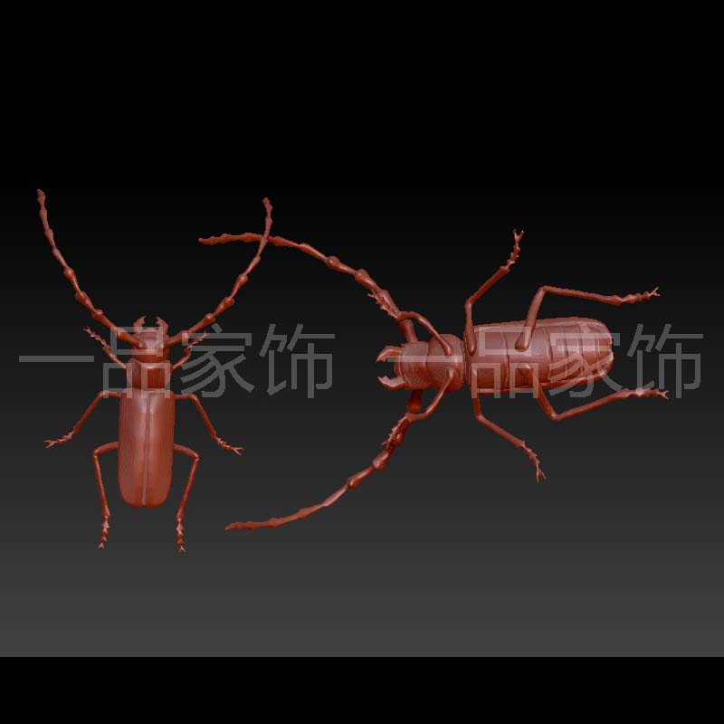 天牛 昆虫stl雕刻图圆雕图模型文件三维立体精雕图3d打印图纸