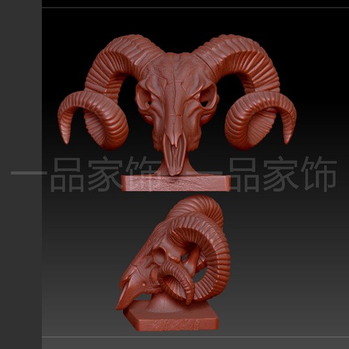 8羊的骨头是stl格式圆雕图雕刻图模型文件三维立体图3d