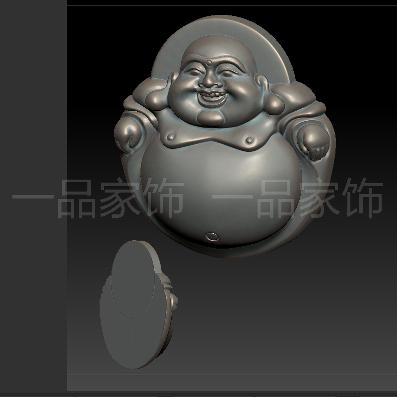 52弥勒佛挂件stl格式圆雕图雕刻图模型文件三维立体图3d