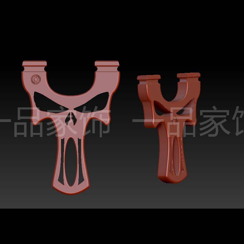 骷髅弹弓子5stl雕刻图圆雕图模型文件三维立体精雕图3d打印图