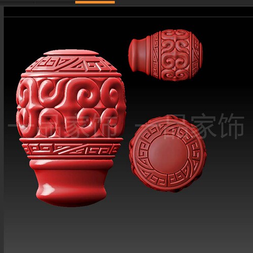 66三通手柄头stl格式圆雕图雕刻图模型文件三维立体图3d