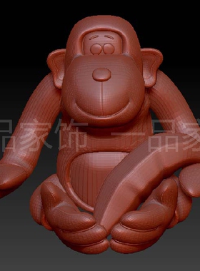 大猩猩猴子模型98圆雕图stl模型三维图立体图精雕图3d打印非实物