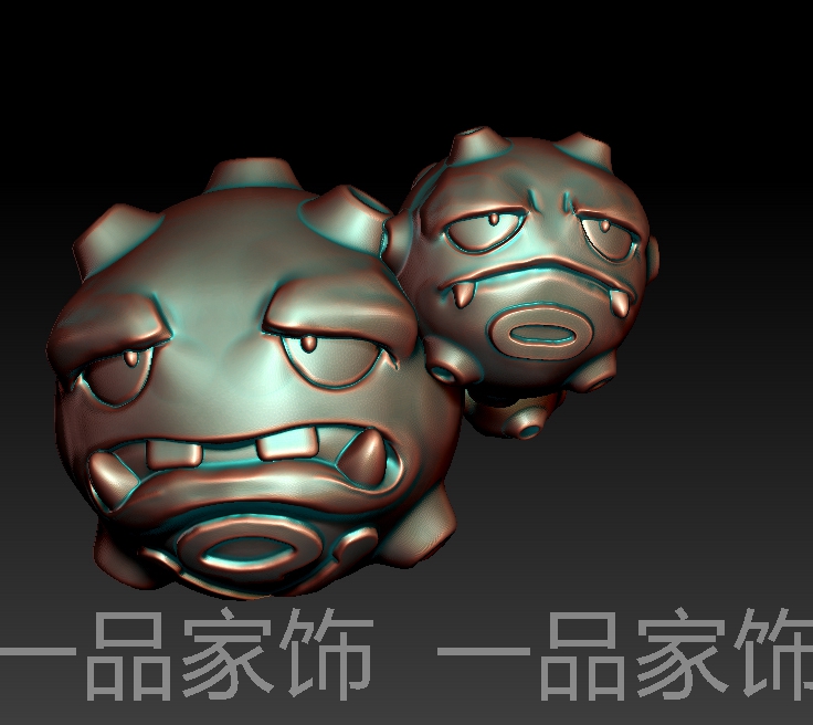 连体的点对雕刻图圆雕图stl模型文件三维立体精雕图3d打印图纸