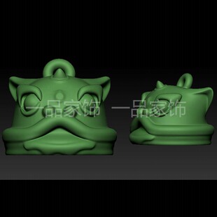 唐狮子钥匙扣stl雕刻图圆雕图模型文件三维立体精雕图3d打印图纸