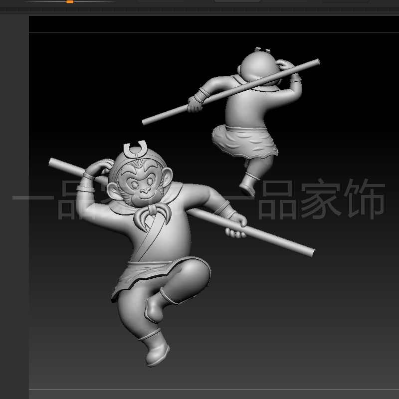 168做孙悟空新stl雕刻图圆雕图模型文件三维立体精雕图3d