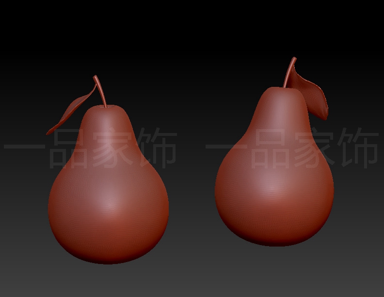 梨子偶stl雕刻图圆雕图模型文件三维立体精雕图3d打印图纸