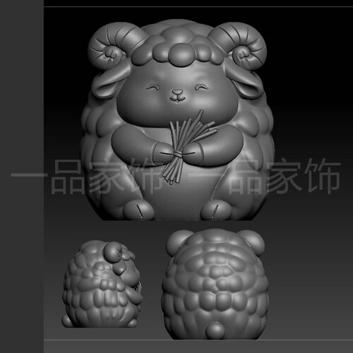66胖羊修了stl格式圆雕图雕刻图模型文件三维立体图3d