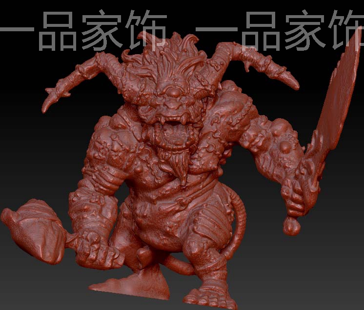 独眼巨人stl雕刻图圆雕图模型文件三维立体精雕图3d打印图纸